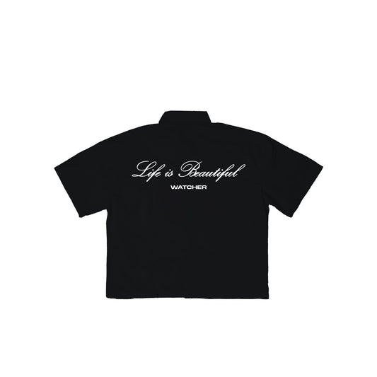 BLK POLO (BOXY CROPPED)